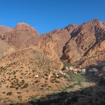 Mountain Jebel L'Kest on the left and Tagdicht on the right at early morning